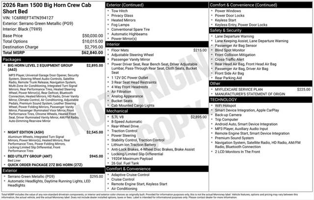 2026 Ram 1500 Big Horn Crew Cab 4x2 57 Box