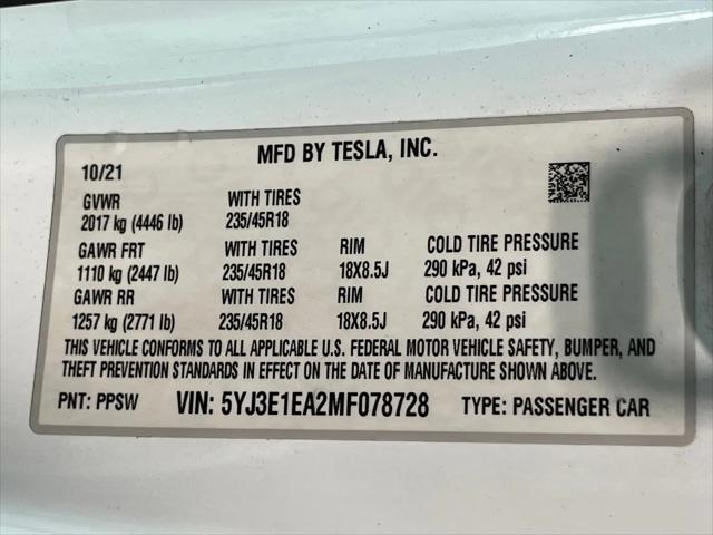 2021 Tesla Model 3 Standard Range Plus Rear-Wheel Drive