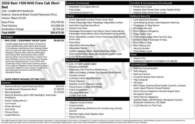 2026 Ram 1500 RHO Crew Cab 4x4 57 Box