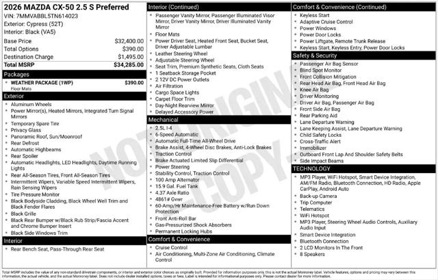 2026 Mazda CX-50 2.5 S Preferred