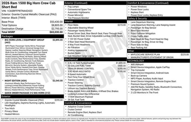 2026 Ram 1500 Big Horn Crew Cab 4x4 57 Box