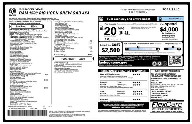 2026 RAM 1500 Big Horn Crew Cab 4x4 57 Box
