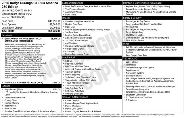 2026 Dodge Durango GT Plus AWD America 250 Edition
