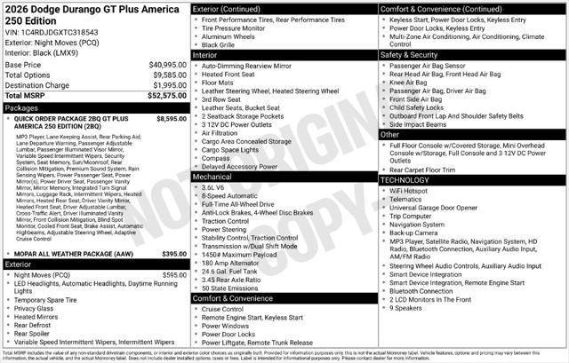 2026 Dodge Durango GT Plus AWD America 250 Edition