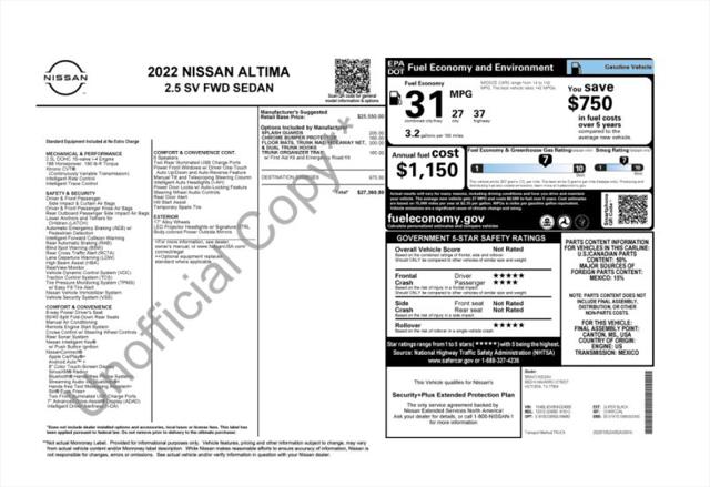 2022 Nissan Altima SV FWD for sale in Stafford, VA