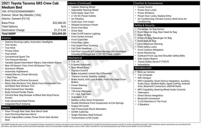 2021 Toyota Tacoma SR5 V6 for sale in Huntsville, AL