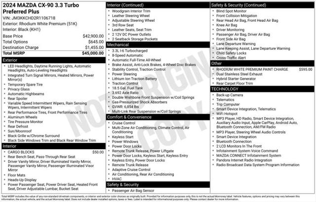 2024 Mazda X-90 3.3 Turbo Preferred Plus for sale in Huntsville, AL