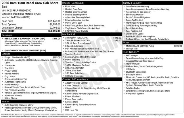 2026 RAM Ram 1500 RAM 1500 REBEL CREW CAB 4X4 57 BOX 2026 RAM Ram 1500 RAM 1500 REBEL CREW CAB 4X4 57 BOX