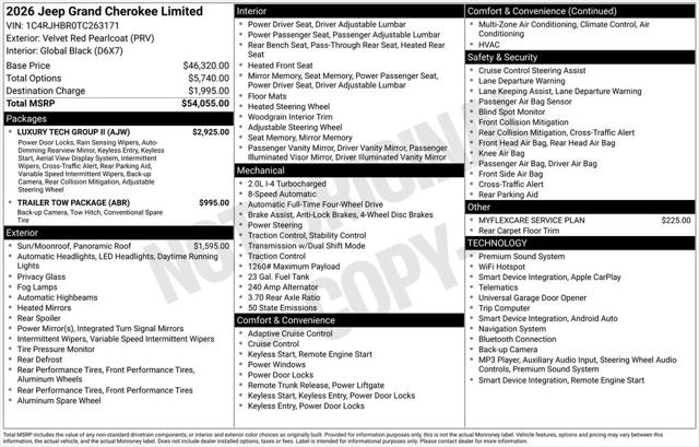 2026 Jeep Grand Cherokee Limited 4x4 2026 Jeep Grand Cherokee Limited 4x4