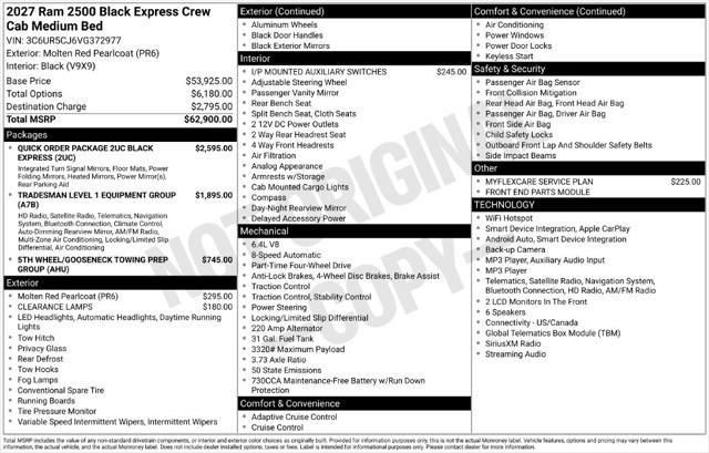 2027 Ram 2500 Black Express