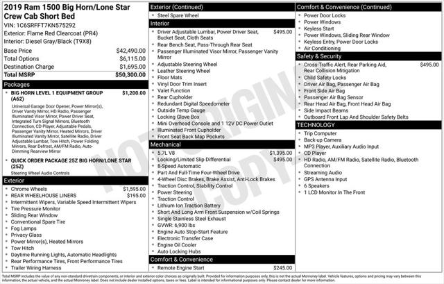 2019 Ram 1500 Big Horn/Lone Star Crew Cab 4x4 5'7" Box