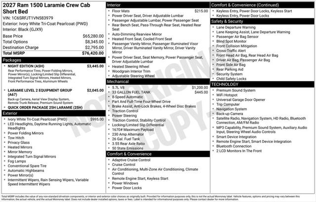 2027 Ram 1500 Laramie for sale in Marshfield, WI