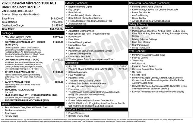 Used 2020 Chevrolet Silverado 1500 4WD Crew Cab Short Bed RST For Sale in Muscle Shoals, AL