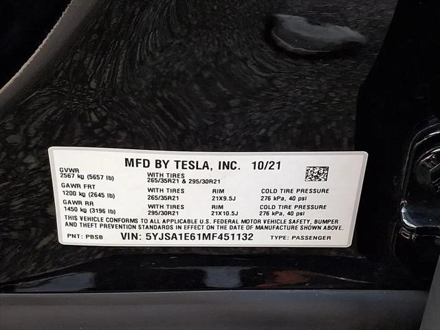 2021 Tesla Model S Plaid Tri Motor All-Wheel Drive