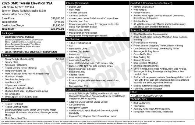2026 GMC Terrain FWD Elevation