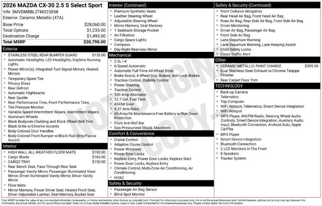 2026 Mazda CX-30 2.5 S Select Sport