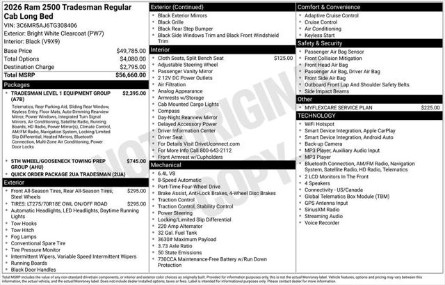 2026 RAM Ram 2500 RAM 2500 TRADESMAN REGULAR CAB 4X4 8 BOX