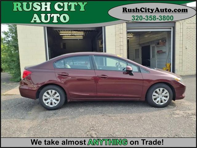 2012 Honda Civic LX for sale in RUSH CITY, MN