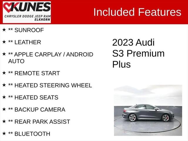 2023 Audi S3 Premium Plus TFSI quattro S tronic for sale in Elkhorn, WI