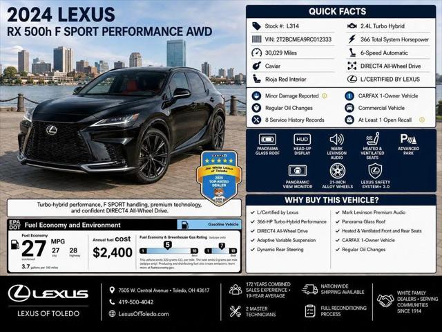 2024 Lexus RX 500h F SPORT Performance for sale in Toledo, OH