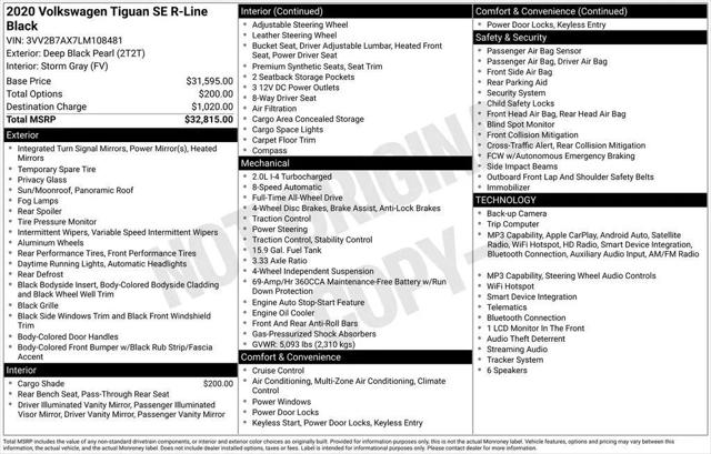 2020 Volkswagen Tiguan 2.0T SE R-Line Black for sale near Columbus, OH