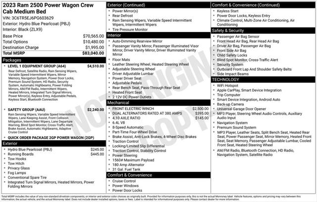 2023 Ram 2500 Power Wagon Crew Cab 4x4 6'4" Box