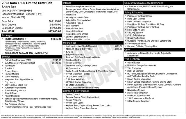 2023 RAM 1500 Limited Crew Cab 4x4 57 Box 2023 RAM 1500 Limited Crew Cab 4x4 57 Box