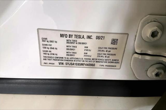 2021 Tesla Model S Plaid Tri Motor All-Wheel Drive