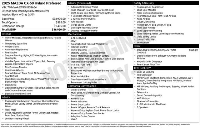 2025 Mazda CX-50 Hybrid Preferred Package for sale in Tinley Park, IL