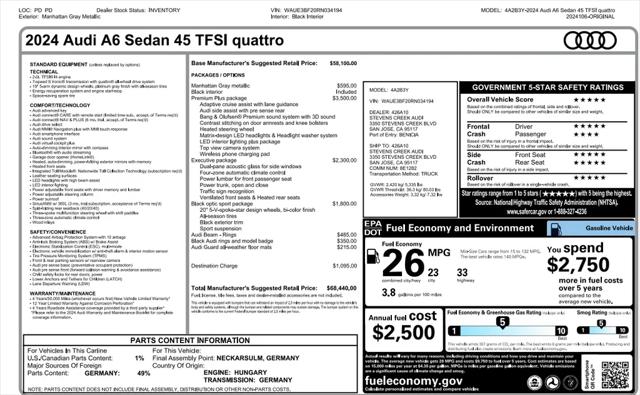 2024 Audi A6 Premium Plus 45 TFSI quattro S tronic