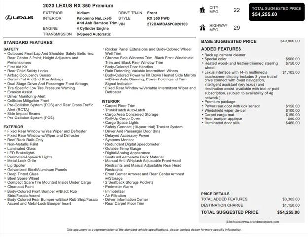2023 Lexus RX 350 Premium
