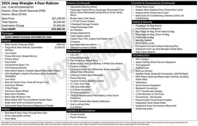 2024 Jeep Wrangler 4-Door Rubicon 4x4 2024 Jeep Wrangler 4-Door Rubicon 4x4