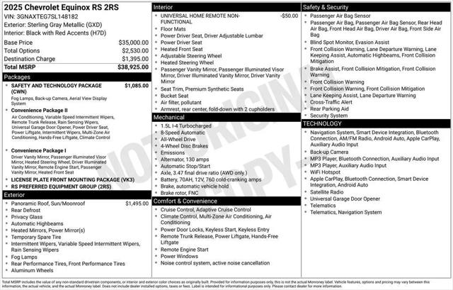 2025 Chevrolet Equinox AWD RS for sale in Pittsfield, MA