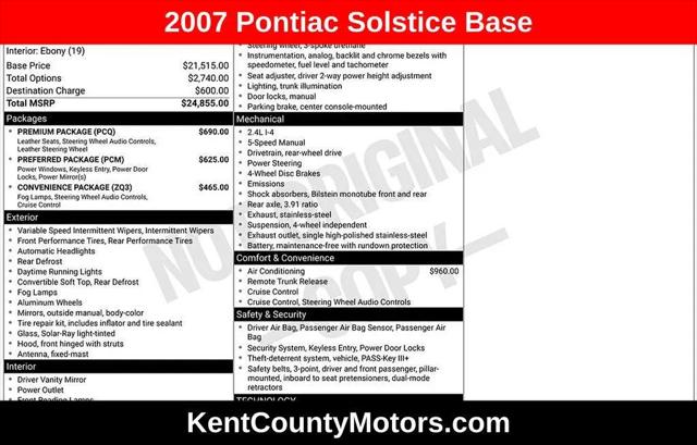 2007 Pontiac Solstice Base for sale in Dover, DE