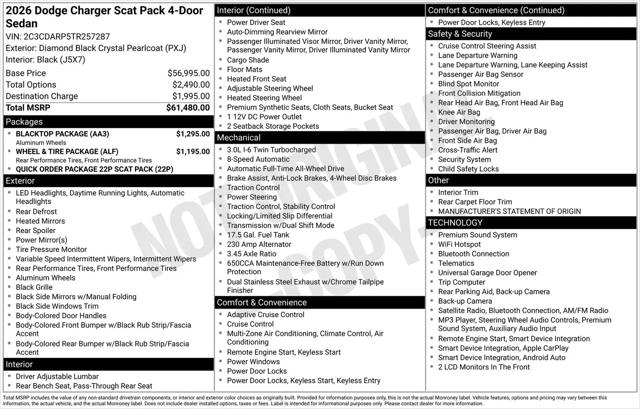 2026 Dodge Charger Scat Pack 4-Door AWD
