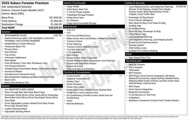 2026 Subaru Forester Premium