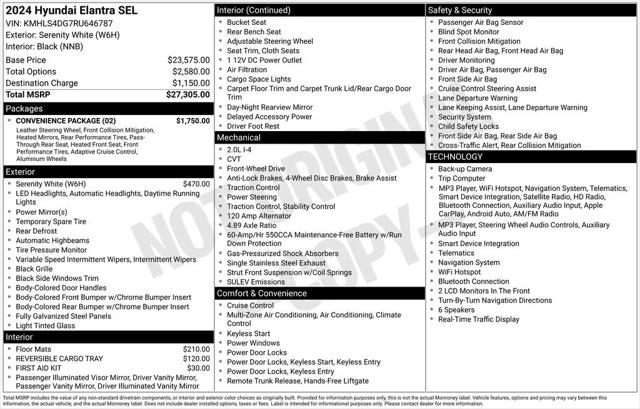 2024 Hyundai Elantra SEL 2024 Hyundai Elantra SEL