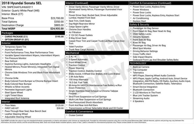 2018 Hyundai Sonata SEL 2018 Hyundai Sonata SEL