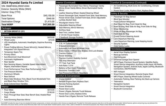 2024 Hyundai Santa Fe Limited 2024 Hyundai Santa Fe Limited