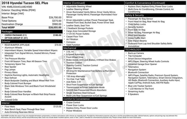 2018 Hyundai Tucson SEL Plus 2018 Hyundai Tucson SEL Plus