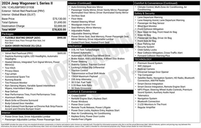 2024 Wagoneer Wagoneer L Series II 4x4 2024 Wagoneer Wagoneer L Series II 4x4