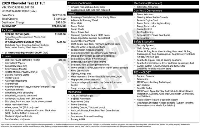 2020 Chevrolet Trax FWD LT 2020 Chevrolet Trax FWD LT