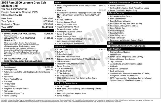 2025 Ram 2500 Laramie Crew Cab 4x4 6'4" Box