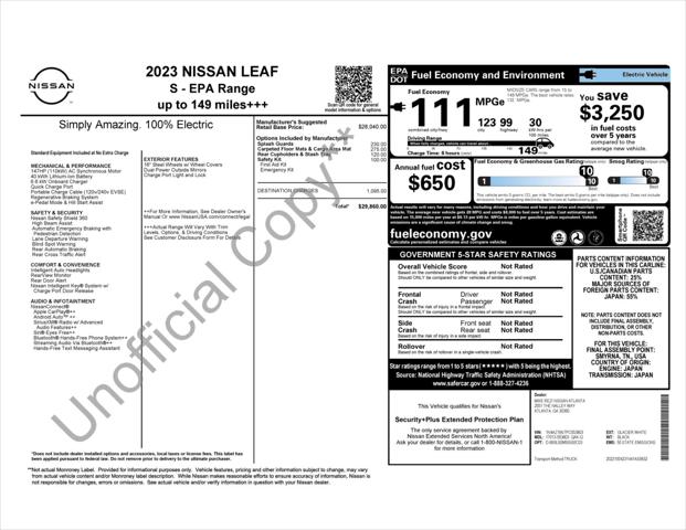 2023 Nissan LEAF S 40 kWh