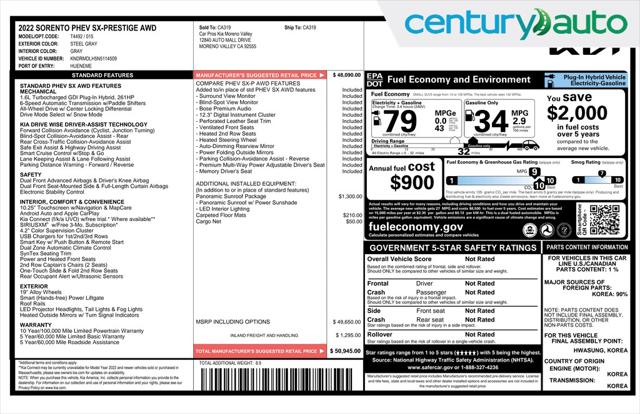 2022 Kia Sorento Hybrid SX Prestige for sale in Daly City, CA