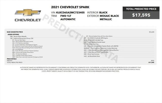 2021 Chevrolet Spark FWD 1LT Automatic for sale in Stafford, VA