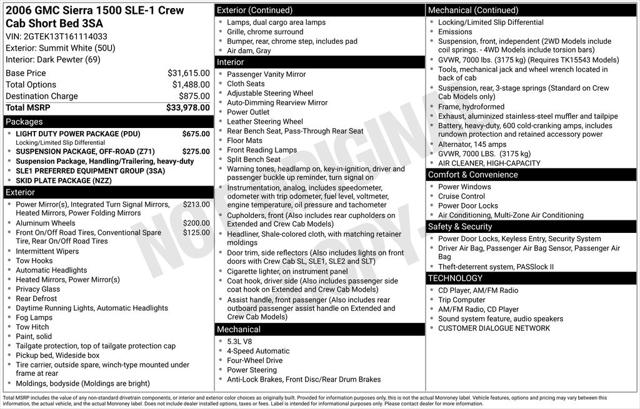 Used 2006 GMC Sierra 1500 SLE1 For Sale in Muscle Shoals, AL