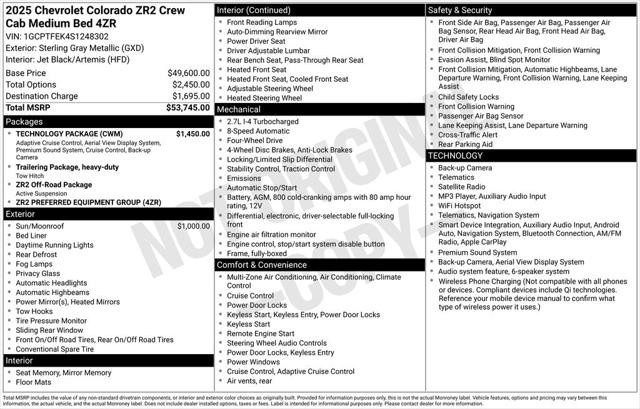 Used 2025 Chevrolet Colorado 4WD ZR2 For Sale in Muscle Shoals, AL