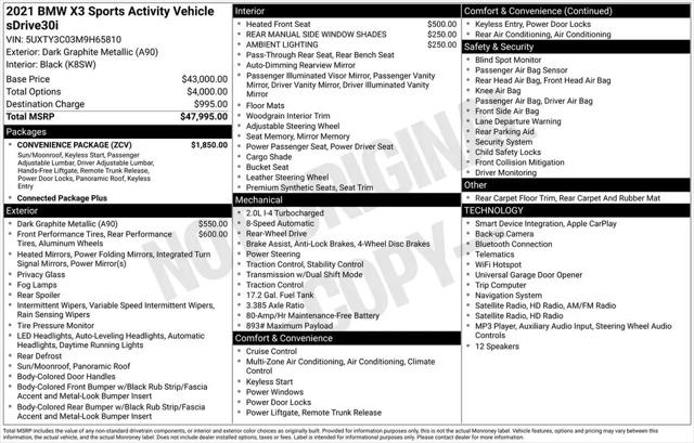 2021 BMW X3 sDrive30i for sale in Waco, TX
