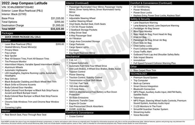 2022 Jeep Compass Latitude 4x4
